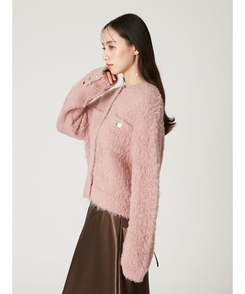 FRAY I.D（フレイアイディー）の「モヘアシャギーニットカーディガン（カーディガン/ボレロ・レディース・ホワイト/ブラック/ピンク・F）」の13枚目の写真