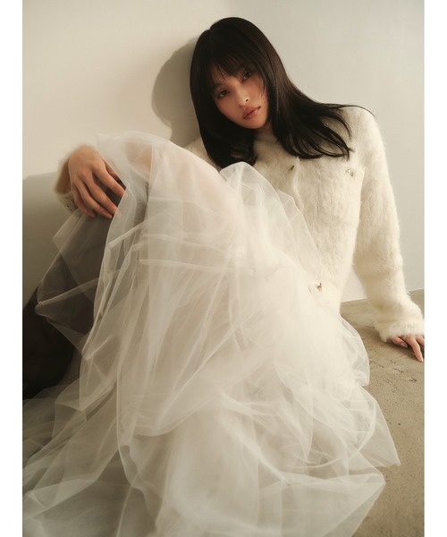 FRAY I.D（フレイアイディー）の「モヘアシャギーニットカーディガン（カーディガン/ボレロ・レディース・ホワイト/ブラック/ピンク・F）」の19枚目の写真