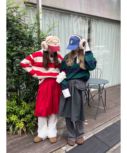 WC（ダブル シー）の「レースパイピングラガーシャツ（シャツ/ブラウス・レディース・グリーン/レッド・FREE）」の16枚目の写真