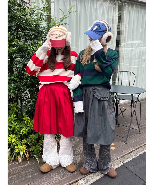 WC（ダブル シー）の「レースパイピングラガーシャツ（シャツ/ブラウス・レディース・グリーン/レッド・FREE）」の17枚目の写真