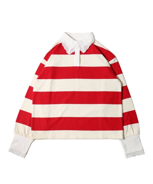 WC（ダブル シー）の「レースパイピングラガーシャツ（シャツ/ブラウス・レディース・グリーン/レッド・FREE）」の19枚目の写真