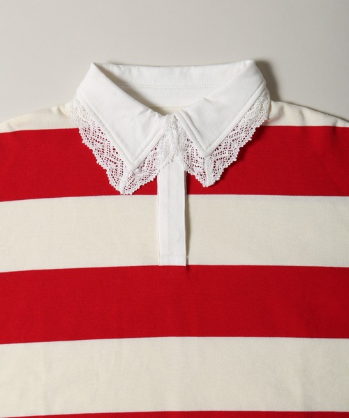 WC（ダブル シー）の「レースパイピングラガーシャツ（シャツ/ブラウス・レディース・グリーン/レッド・FREE）」の20枚目の写真