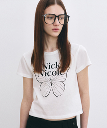 BUTTERFLY SIGNATURE CROP TOP_IVORY BLACK
