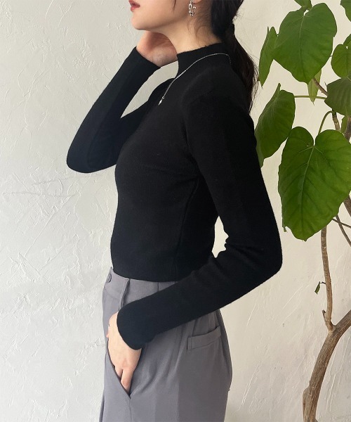 Rejoule(リジュール)の「ボトルネックリブニットプルオーバー(ニット/セーター・レディース・アイボリー/グリーン系その他/ブラック/ブラウン/グレー・FREE)」の10枚目の写真