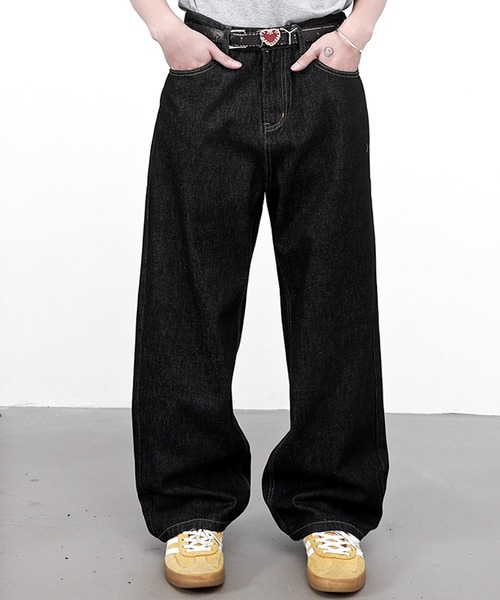 JOHNNY WOLF（ジョニーウルフ）の「BALDER リジッド ワイドバギー ストレート デニムパンツ（デニムパンツ・メンズ・ブラック/インディゴブルー・S/M/L）」の3枚目の写真