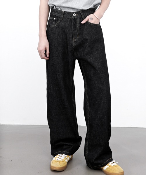 JOHNNY WOLF（ジョニーウルフ）の「BALDER リジッド ワイドバギー ストレート デニムパンツ（デニムパンツ・メンズ・ブラック/インディゴブルー・S/M/L）」の5枚目の写真