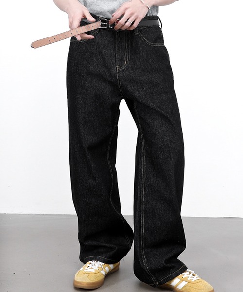 JOHNNY WOLF（ジョニーウルフ）の「BALDER リジッド ワイドバギー ストレート デニムパンツ（デニムパンツ・メンズ・ブラック/インディゴブルー・S/M/L）」の6枚目の写真