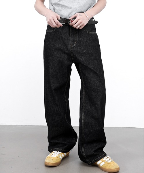 JOHNNY WOLF（ジョニーウルフ）の「BALDER リジッド ワイドバギー ストレート デニムパンツ（デニムパンツ・メンズ・ブラック/インディゴブルー・S/M/L）」の8枚目の写真