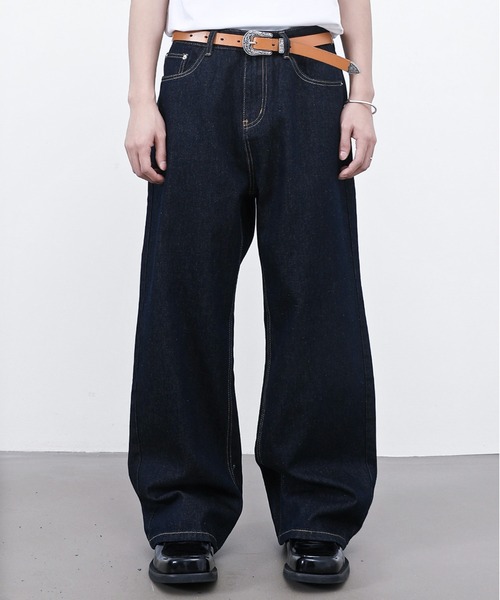 JOHNNY WOLF（ジョニーウルフ）の「BALDER リジッド ワイドバギー ストレート デニムパンツ（デニムパンツ・メンズ・ブラック/インディゴブルー・S/M/L）」の13枚目の写真
