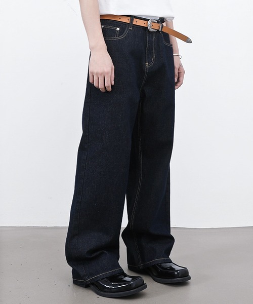 JOHNNY WOLF（ジョニーウルフ）の「BALDER リジッド ワイドバギー ストレート デニムパンツ（デニムパンツ・メンズ・ブラック/インディゴブルー・S/M/L）」の15枚目の写真