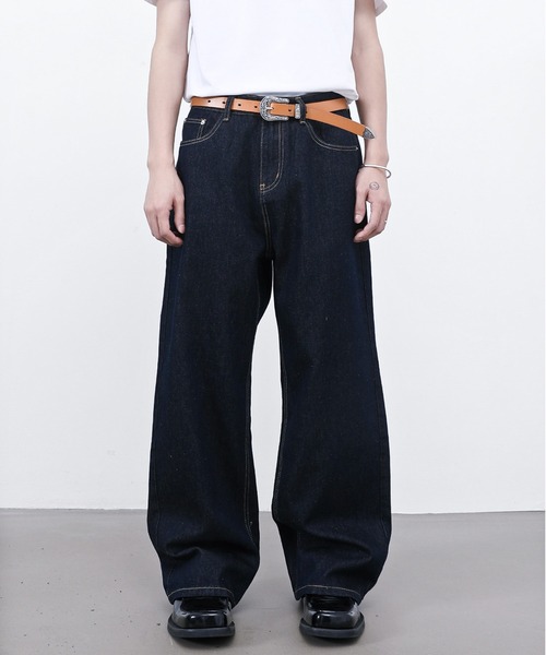 JOHNNY WOLF（ジョニーウルフ）の「BALDER リジッド ワイドバギー ストレート デニムパンツ（デニムパンツ・メンズ・ブラック/インディゴブルー・S/M/L）」の16枚目の写真