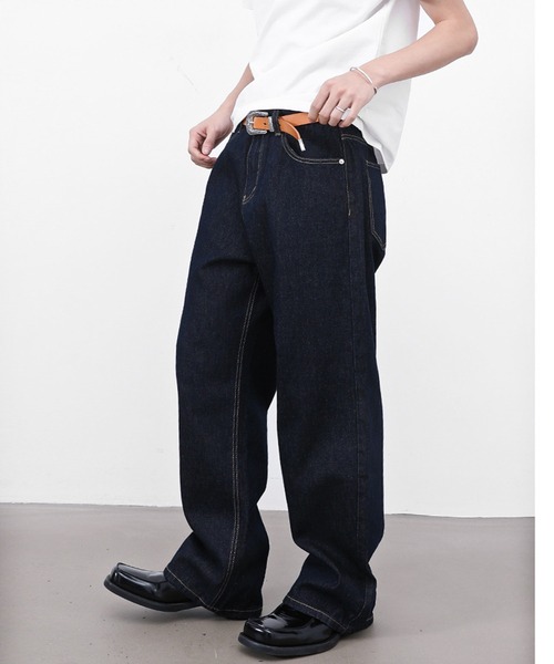 JOHNNY WOLF（ジョニーウルフ）の「BALDER リジッド ワイドバギー ストレート デニムパンツ（デニムパンツ・メンズ・ブラック/インディゴブルー・S/M/L）」の18枚目の写真