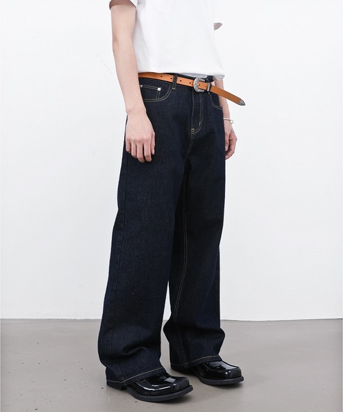 JOHNNY WOLF（ジョニーウルフ）の「BALDER リジッド ワイドバギー ストレート デニムパンツ（デニムパンツ・メンズ・ブラック/インディゴブルー・S/M/L）」の19枚目の写真