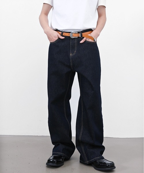 JOHNNY WOLF（ジョニーウルフ）の「BALDER リジッド ワイドバギー ストレート デニムパンツ（デニムパンツ・メンズ・ブラック/インディゴブルー・S/M/L）」の17枚目の写真