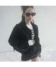 AVANDRESS(�A�o���h���X )��Calla Stitch Art Leather Jacket BLACK(���C�_�[�X�W���P�b�g)