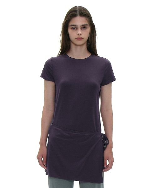 PARTIMENTO WOMEN(パルティメントウィメン)の「PWC マルチウェイラップスカートレイヤードトップ_ミッドナイトプラム(Tシャツ/カットソー・レディース・その他・SMALL/MEDIUM/LARGE)」の1枚目の写真