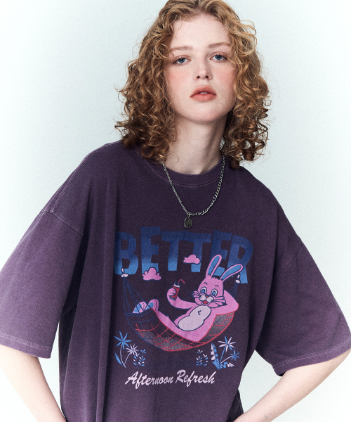 CPGN STUDIO(コンパーニョ)の「ベター ホッピ ピグメント 半袖Tシャツ アッシュパープル(Tシャツ/カットソー・レディース・その他・LARGE/MEDIUM)」の1枚目の写真