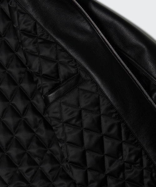 BOSS ブラック ライダースジャケット 新品 セール】シンセティックレザーオーバーサイズカラー付きジャケット