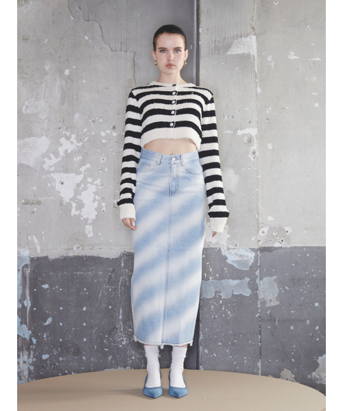 Kijun(キジュン)の「Striped Knit Cardigan Black Cream(カーディガン/ボレロ・レディース・その他・SMALL)」の3枚目の写真