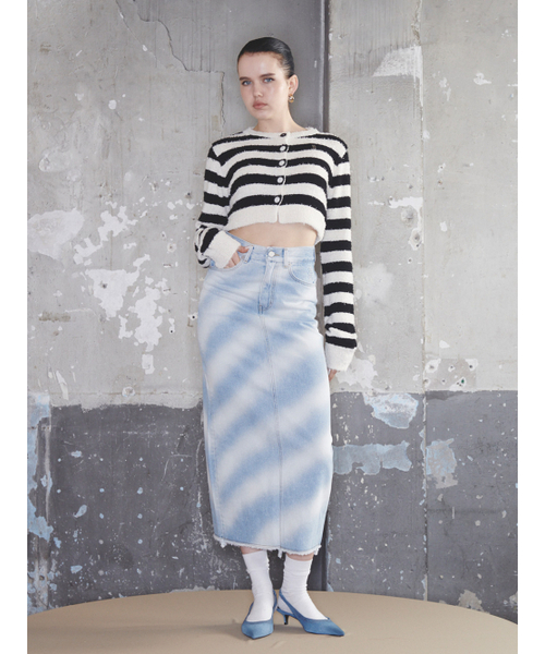 Kijun(キジュン)の「Striped Knit Cardigan Black Cream(カーディガン/ボレロ・レディース・その他・SMALL)」の4枚目の写真