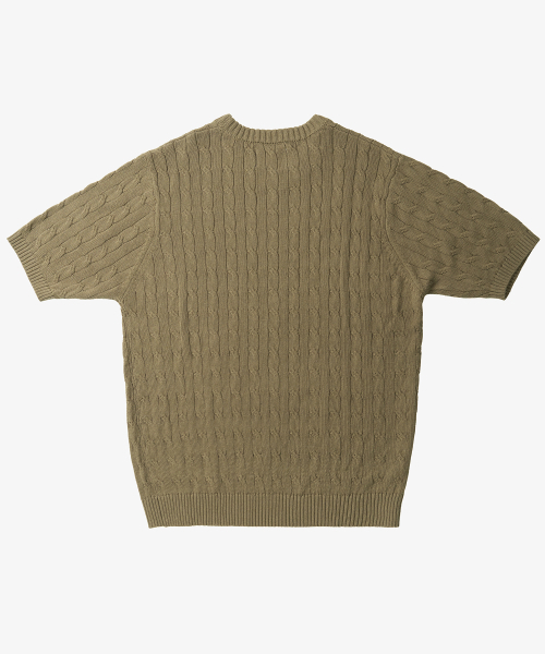 TOFFEE(トフィー)の「クラシックケーブルラウンドネックハーフニット (カーキベージュ)(ニット/セーター・メンズ・その他・MEDIUM/LARGE)」の3枚目の写真