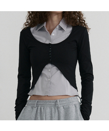 WOOALONG（ウアロン）の「Dry Fit Layered Cover-Up Bolero Cardigan - BLACK（カーディガン/ボレロ）」