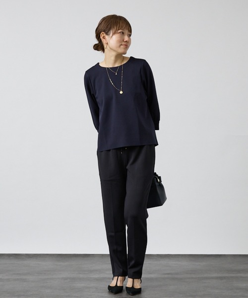 DESIGNWORKS（デザインワークス）の「【セットアップ対応】後ろジップトップス（Tシャツ/カットソー・レディース・アイボリー/ブラック/ベージュ/ネイビー・フリー）」の15枚目の写真