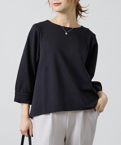 DESIGNWORKS（デザインワークス）の「【セットアップ対応】後ろジップトップス（Tシャツ/カットソー・レディース・アイボリー/ブラック/ベージュ/ネイビー・フリー）」の10枚目の写真
