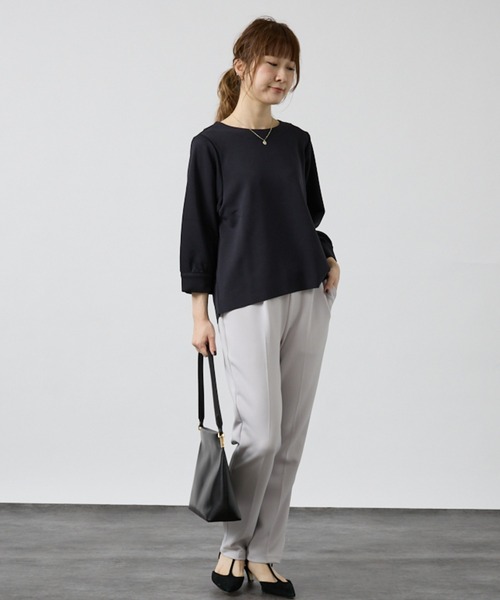 DESIGNWORKS（デザインワークス）の「【セットアップ対応】後ろジップトップス（Tシャツ/カットソー・レディース・アイボリー/ブラック/ベージュ/ネイビー・フリー）」の14枚目の写真