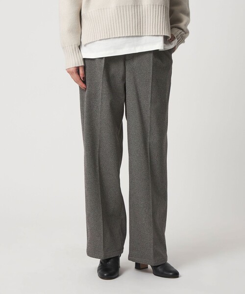 A DAY IN THE LIFE UNITED ARROWS（アデイインザライフユナイテッドアローズ）の「ツイードライクジャージー ワイドパンツ ‐ウォッシャブル‐＜A DAY IN THE LIFE＞（スラックス・レディース・ダークグレー/モカ/ブラック・S/M）」の2枚目の写真