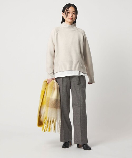 A DAY IN THE LIFE UNITED ARROWS（アデイインザライフユナイテッドアローズ）の「ツイードライクジャージー ワイドパンツ ‐ウォッシャブル‐＜A DAY IN THE LIFE＞（スラックス・レディース・ダークグレー/モカ/ブラック・S/M）」の5枚目の写真