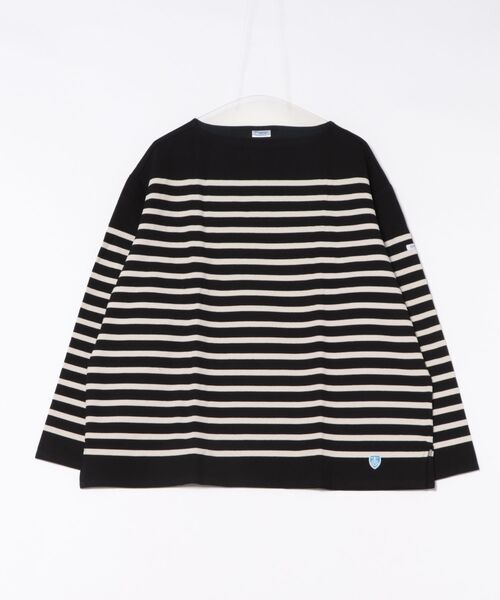 ADAM ET ROPE'（アダムエロペ）の「【ORCIVAL/オーシバル】BOAT NECK L/S WIDE（Tシャツ/カットソー・メンズ・キナリ/ブラック・4/3）」の2枚目の写真