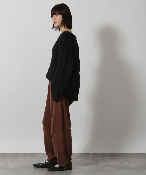 LAKOLE（ラコレ）の「ブークレVネックニットプルオーバー / 598893（ニット/セーター・レディース・グレー/ブラック/カーキ・FREE）」の18枚目の写真