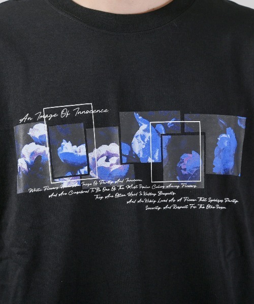 LUXSTYLE(ラグスタイル)の「フラワーフォトプリントロンT(Tシャツ/カットソー・メンズ・ホワイト/ホワイト系その他/ブラック/ブラック系その他・M/L)」の15枚目の写真