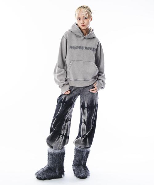 SHORT ROUND(ショートラウンド)の「SHORT ROUND/コンパクトフィットロゴプルパーカー(パーカー・メンズ・グレー/ブラック系その他・MEDIUM/LARGE)」の5枚目の写真