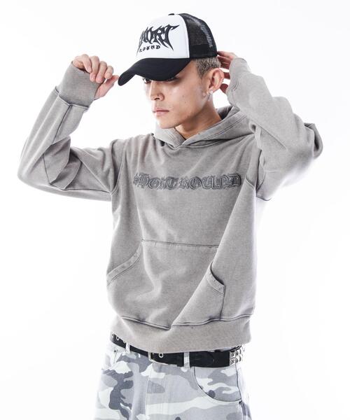 SHORT ROUND(ショートラウンド)の「SHORT ROUND/コンパクトフィットロゴプルパーカー(パーカー・メンズ・グレー/ブラック系その他・MEDIUM/LARGE)」の9枚目の写真