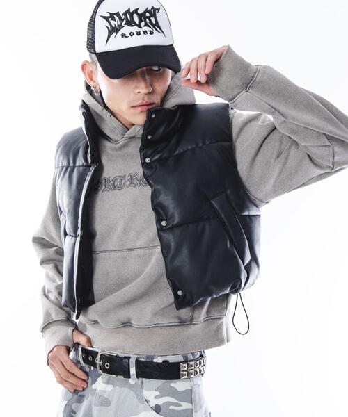 SHORT ROUND(ショートラウンド)の「SHORT ROUND/コンパクトフィットロゴプルパーカー(パーカー・メンズ・グレー/ブラック系その他・MEDIUM/LARGE)」の12枚目の写真