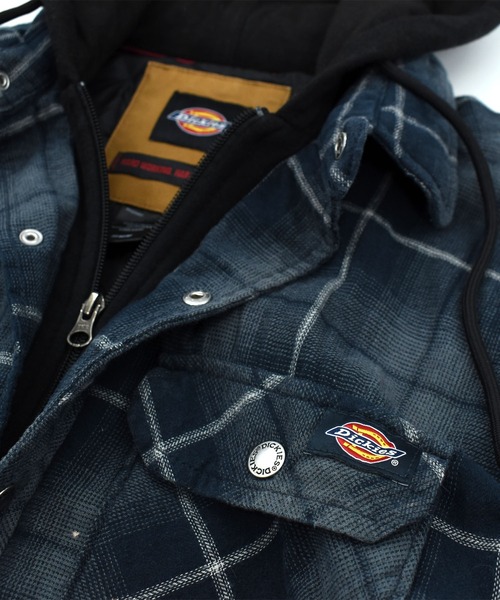 Dickies（ディッキーズ）の「【USED】Dickies フーディレイヤー キルティングネル（カバーオール・メンズ・ネイビー・MEDIUM）」の3枚目の写真