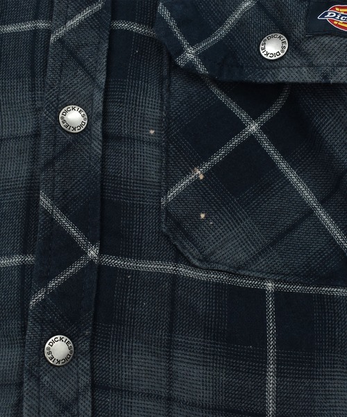 Dickies（ディッキーズ）の「【USED】Dickies フーディレイヤー キルティングネル（カバーオール・メンズ・ネイビー・MEDIUM）」の4枚目の写真