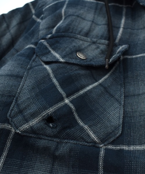 Dickies（ディッキーズ）の「【USED】Dickies フーディレイヤー キルティングネル（カバーオール・メンズ・ネイビー・MEDIUM）」の5枚目の写真