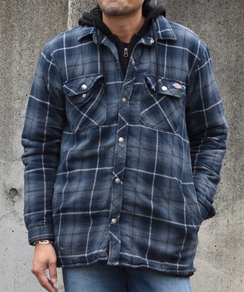 Dickies（ディッキーズ）の「【USED】Dickies フーディレイヤー キルティングネル（カバーオール・メンズ・ネイビー・MEDIUM）」の12枚目の写真