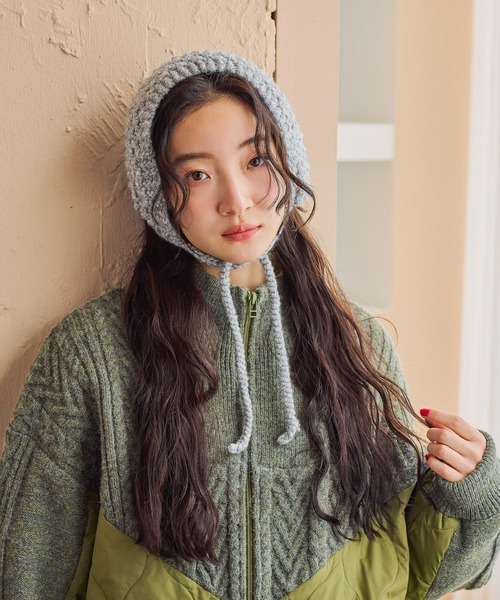 niko and...（ニコアンド）の「オリジナルポコポコニットイヤーマフ（イヤーマフ・レディース・ライトグレー/ベージュ/オレンジ・0）」の2枚目の写真