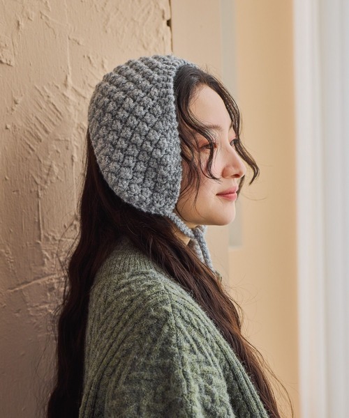 niko and...（ニコアンド）の「オリジナルポコポコニットイヤーマフ（イヤーマフ・レディース・ライトグレー/ベージュ/オレンジ・0）」の4枚目の写真