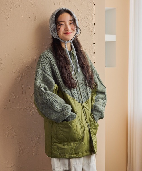 niko and...（ニコアンド）の「オリジナルポコポコニットイヤーマフ（イヤーマフ・レディース・ライトグレー/ベージュ/オレンジ・0）」の5枚目の写真