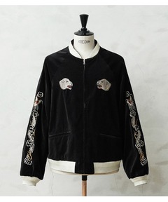 ブランド古着】キルティングレザー切替レディワッペンウール混