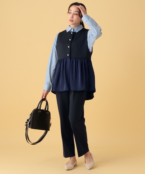 Elura(エルーラ)の「≪入卒/セレモニー/通勤≫ダンボールパンツ/602139(その他パンツ・レディース・ネイビー/グレイッシュベージュ・LARGE/MEDIUM)」の7枚目の写真