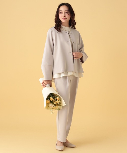 Elura(エルーラ)の「≪入卒/セレモニー/通勤≫ダンボールパンツ/602139(その他パンツ・レディース・ネイビー/グレイッシュベージュ・LARGE/MEDIUM)」の3枚目の写真