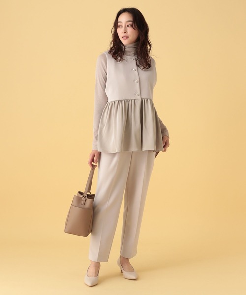 Elura(エルーラ)の「≪入卒/セレモニー/通勤≫ダンボールパンツ/602139(その他パンツ・レディース・ネイビー/グレイッシュベージュ・LARGE/MEDIUM)」の4枚目の写真