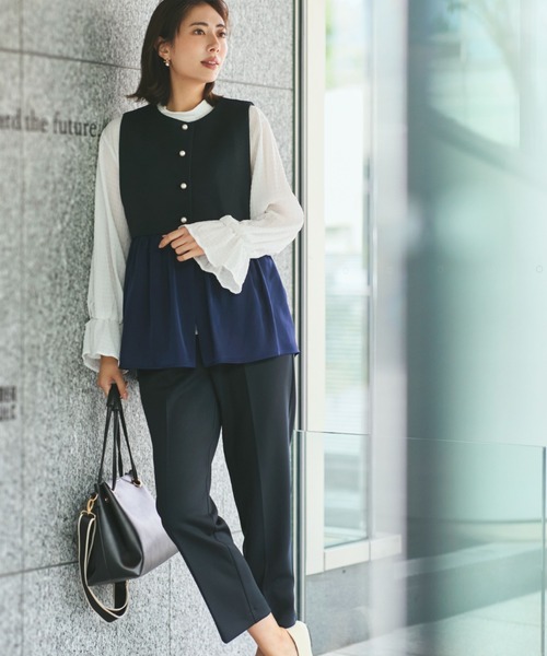 Elura(エルーラ)の「≪入卒/セレモニー/通勤≫ダンボールパンツ/602139(その他パンツ・レディース・ネイビー/グレイッシュベージュ・LARGE/MEDIUM)」の22枚目の写真