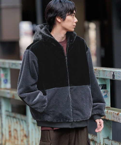 LAKOLE(ラコレ)の「ファーフードブルゾン/595109(ブルゾン・メンズ・ホワイト/ブラック/サンドグレー/チャコール・MEDIUM/LARGE)」の11枚目の写真